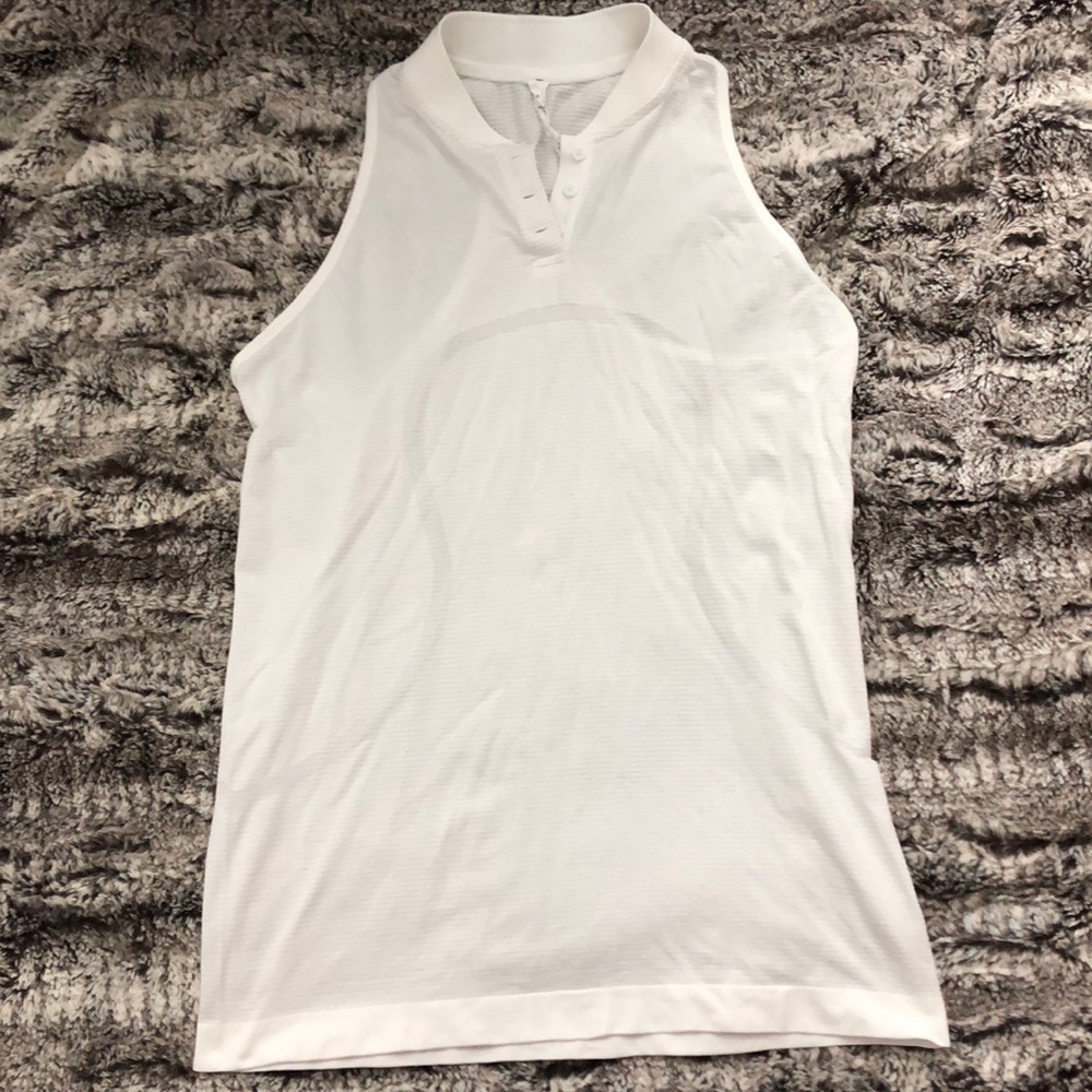 Lululemon Swiftly Sleeveless Polo **White** Sz 8